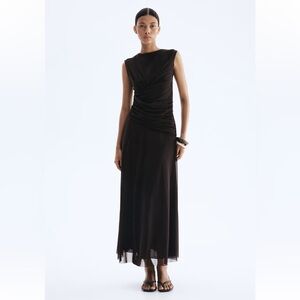 H&M Black Mesh Midi Dress